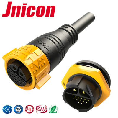 M25 দ্রুত সংযোগ বিচ্ছিন্ন IP67 ওয়্যার টু বোর্ড 2+20 পিন 30A প্লাগ সকেট সংযোগকারী