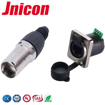 UL94-V0 IP44 IP65 RJ45 সকেট প্লাগ ওয়াটারপ্রুফ প্যানেল মাউন্ট সংযোগকারী 500V