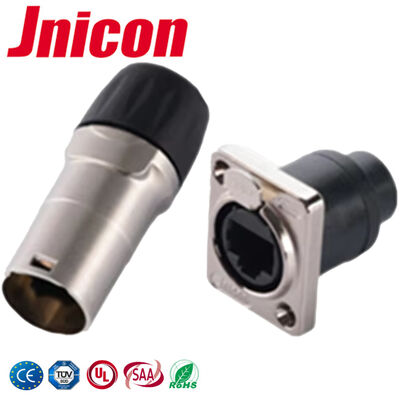 -২৫°সে - ৮০°সে RJ45 কানেক্টর IP44/IP65 জলরোধী সিগন্যাল প্যানেল মাউন্ট কানেক্টর
