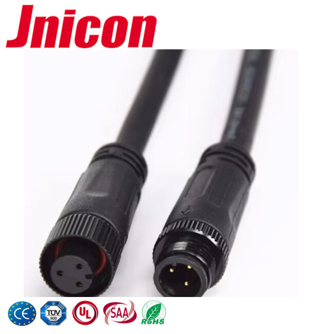 M12 আউটডোর লাইটিং সংযোগকারী IP67 জলরোধী নিম্ন ভোল্টেজ তারের সংযোগকারী