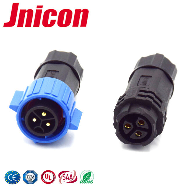 M19 IP68 জলরোধী বৃত্তাকার সংযোগকারী 300V 3 পিন পুরুষ থেকে মহিলা পাওয়ার সংযোগকারী