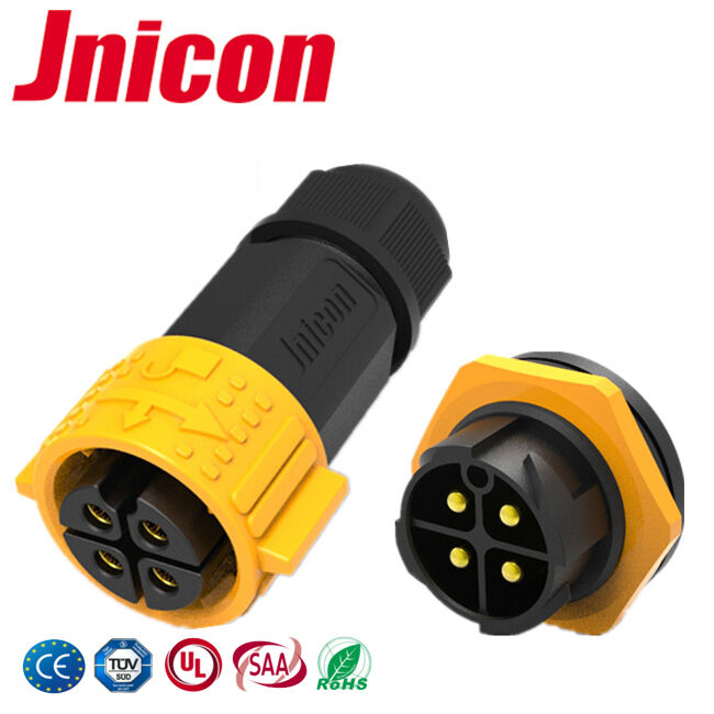 M25 50A Circular Waterproof 4 Pin Power Connector Panel Mount LED Quick Connector