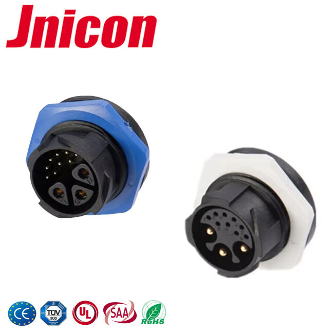 Jnicon 30A সিগন্যাল এবং পাওয়ার কানেক্টর UL জলরোধী 300V কানেক্টর 3+9 পিন সকেট