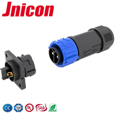 IP67 জলরোধী প্লাগ এবং সকেট M25 2 পিন পুশ লক পাওয়ার সংযোগকারী