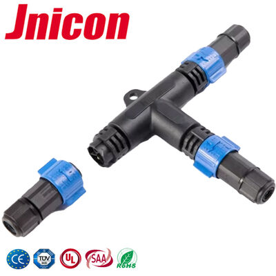 M19 IP67 সৌর সংযোগকারী T টাইপ 500V উচ্চ ভোল্টেজ জলরোধী সংযোগকারী চাপ লক