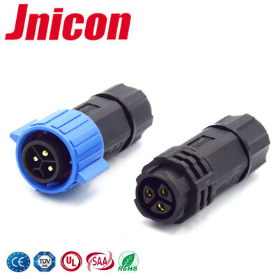 PA66 M19 20A 3 ফেজ পাওয়ার কানেক্টর আউটডোর ওয়াটারপ্রুফ ওয়্যার টু ওয়্যার কুইক কানেক্টর