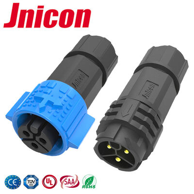 PA66 20A শিল্প ডিসি জলরোধী সংযোগকারী IP67 M19 3 পিন বৃত্তাকার সংযোগকারী