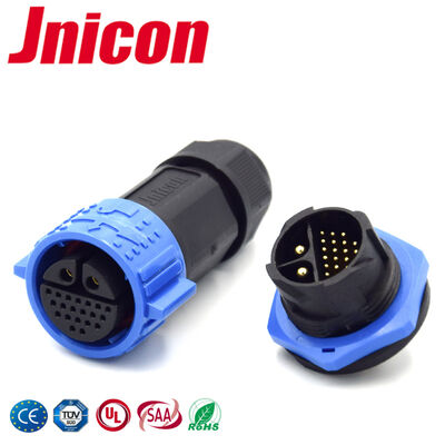 20A 300V পাওয়ার সিগন্যাল কানেক্টর M19 2+20 পিন কেবল টু বোর্ড IP67 ওয়াটারপ্রুফ কানেক্টর
